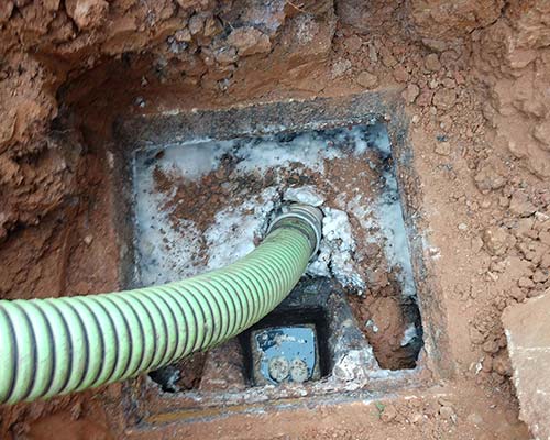 Top of septic system being repaired in Houston area